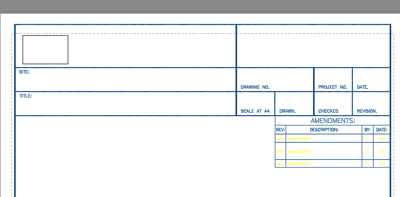 Title Block A4 Vertical Paper Layout