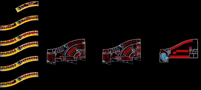 Curved Hotel Plans with Pool
